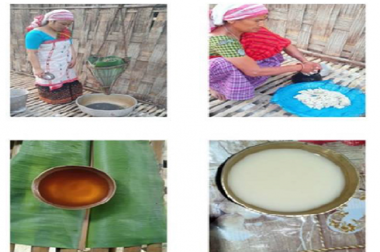 Preparation of Apong by traditional method.