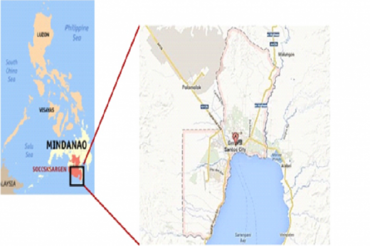 Map of General Santos City. 