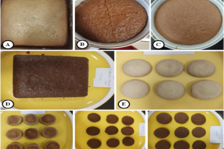 Images of prepared cookies and cake