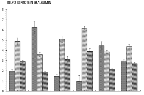 LPO, total protein and albumin levels in different groups.