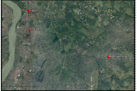 Map of the studied surveyed area 